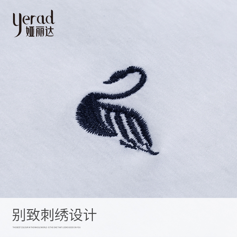 娅丽达女装2019夏季新款白色短袖T恤女修身显瘦纯色纯棉短款上衣I6030