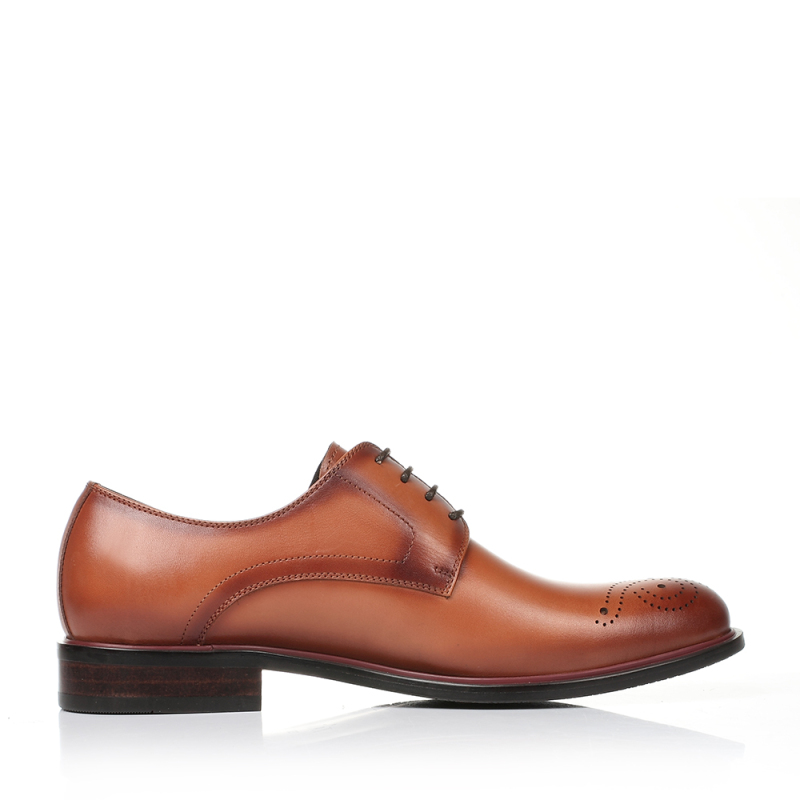 tata他她春季棕色打蜡小牛皮男皮鞋22e20am7