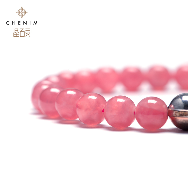 chenim/晶石灵阿根廷天然冰种红纹石手链女手珠手串时尚饰品礼物