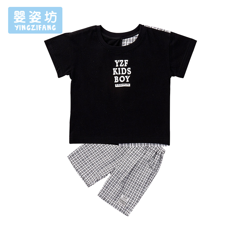 婴姿坊夏男宝宝婴幼套装 短袖短裤两件套