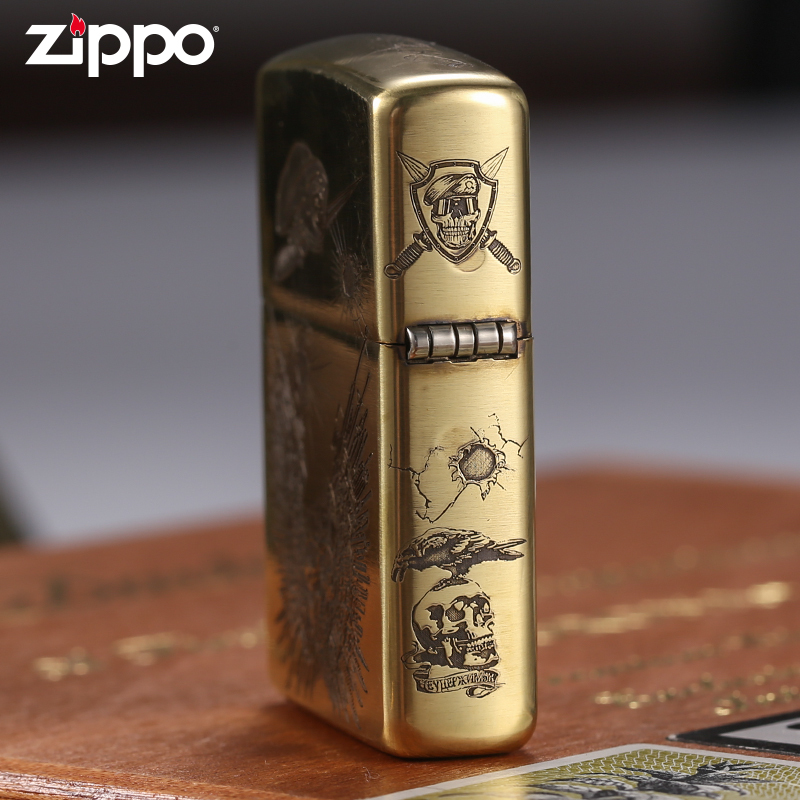 zippo芝宝原装正版打火机 敢死队立体深雕刻盔甲机煤油打火机