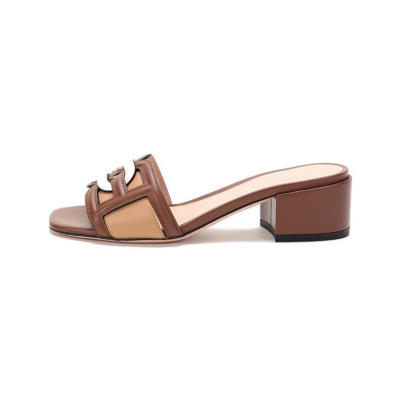 BALLY 巴利 女士 皮质低粗跟凉鞋拖鞋凉拖 PEONI 40