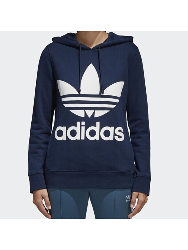 Adidas阿迪达斯三叶女装春运动连帽休闲针织连帽卫衣套头衫CE2410