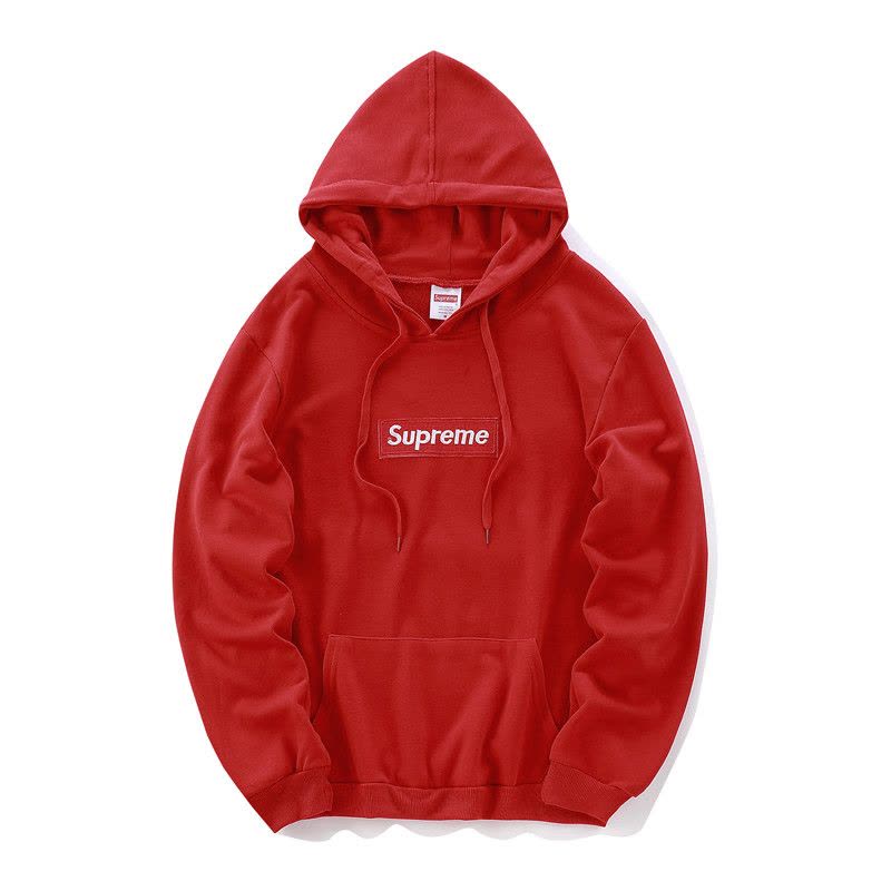 Supreme春秋冬新款套头连帽情侣卫衣男女外套薄款黑红图片