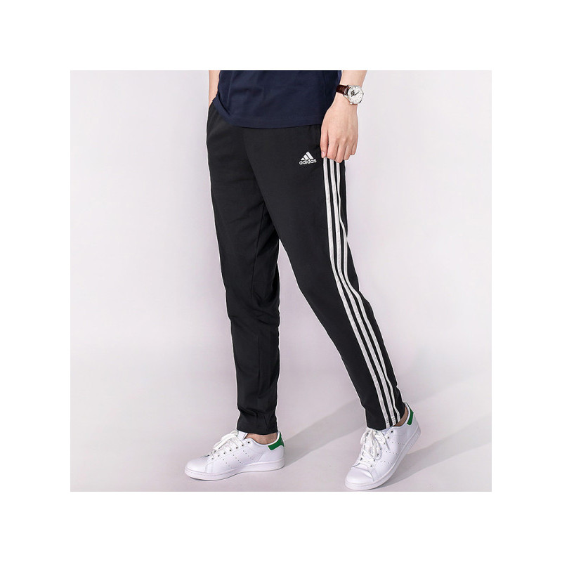 adidas阿迪达斯男裤夏季休闲透气运动型男子针织长裤黑bk7414