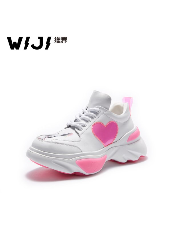WIJI2019春季新款时尚老爹鞋爱心可爱潮流青春魅力个性百搭女鞋女