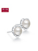 schl-周大福珠宝唯美心形925银珍珠耳钉