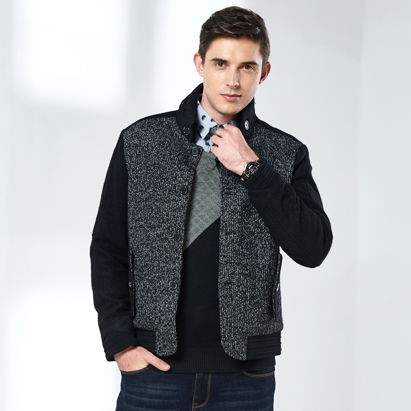 奔狼swsport男士休闲秋冬百搭毛呢夹克外套视频