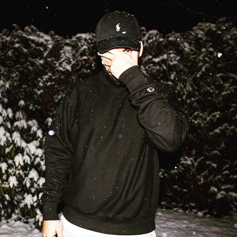 champion 冠军 秋冬基础款袖标男女情侣衫卫衣 S600BK图片