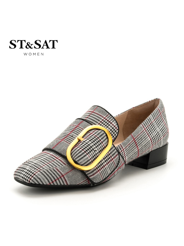 星期六(ST&SAT专柜同款皮带饰扣低跟方跟休闲单鞋女SS81112568