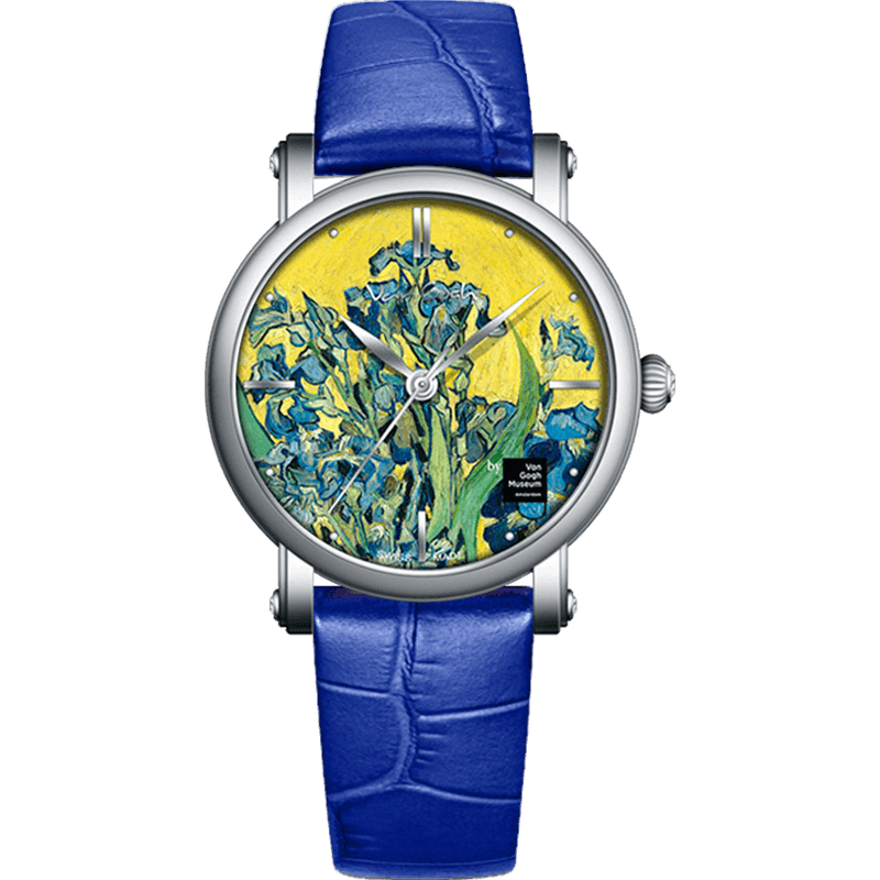 梵高vangogh手表女鸢尾花的花瓶石英腕表博物馆正版瑞士原装进口36mm