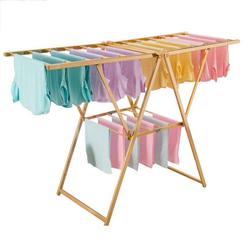 太空铝晾衣架 落地 折叠 翼型阳台晒衣架 晒被架 简易挂衣架