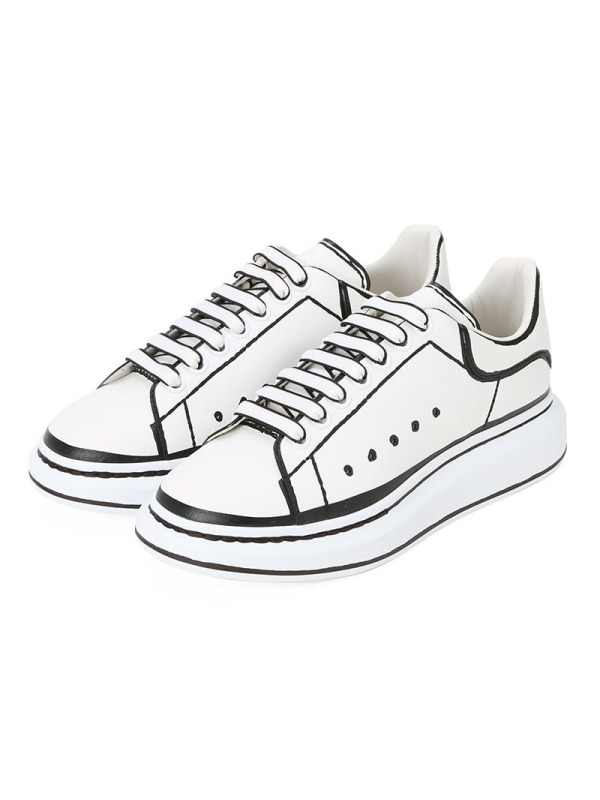McQueen Sneakers Oversize小白鞋 白色厚鞋底光面皮627867白尾