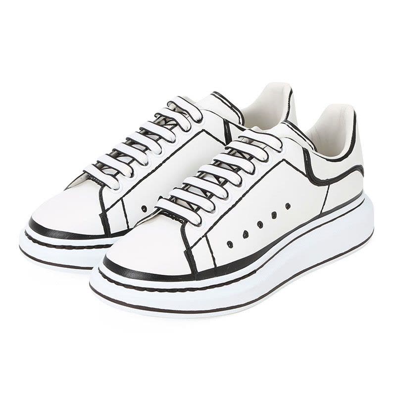 McQueen Sneakers Oversize小白鞋 白色厚鞋底光面皮627867白尾图片