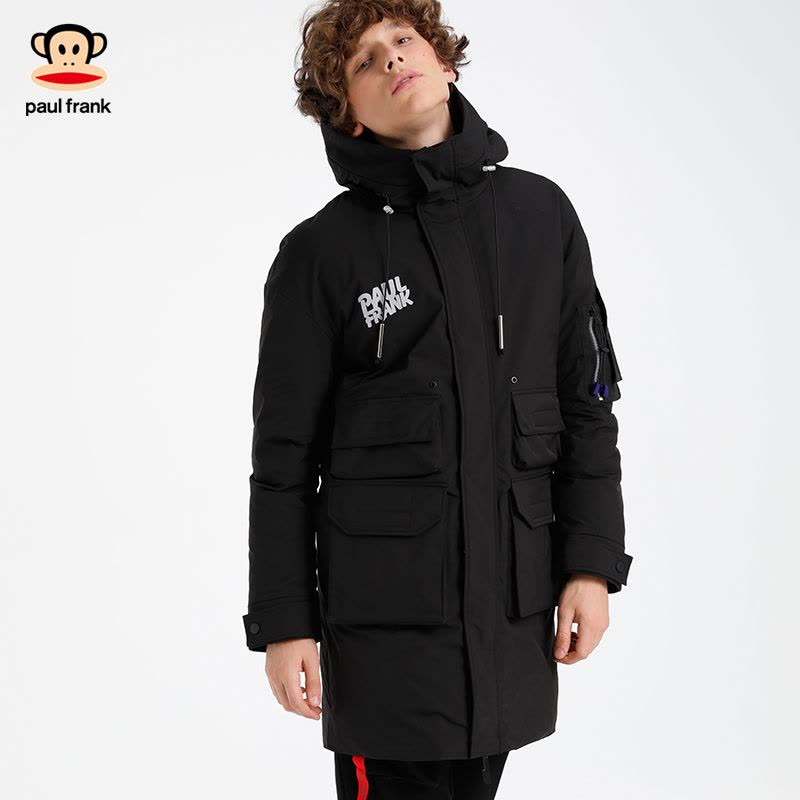 Paul Frank/大嘴猴冬季羽绒服男装中长款保暖休闲外套潮X图片