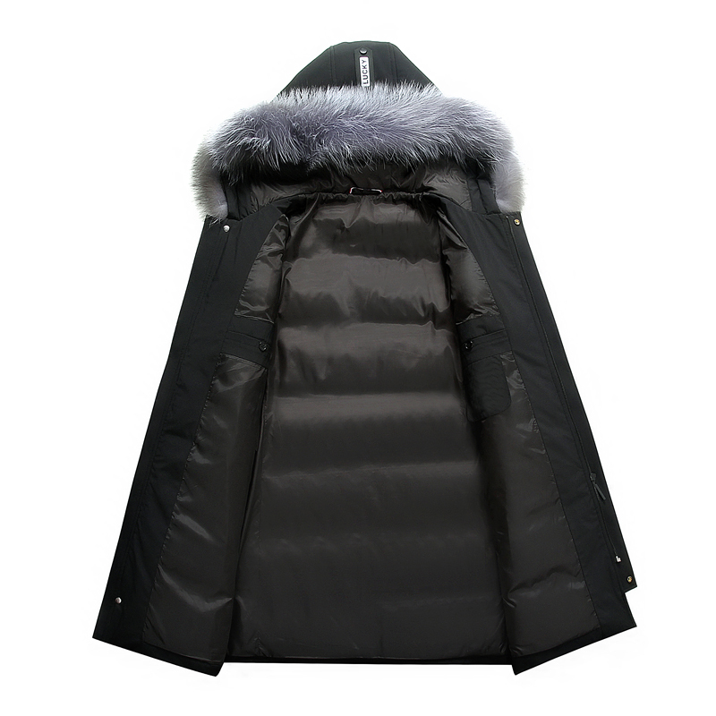 cartelo男羽绒服大毛领中长款冬季保暖外套男士羽绒服男外套