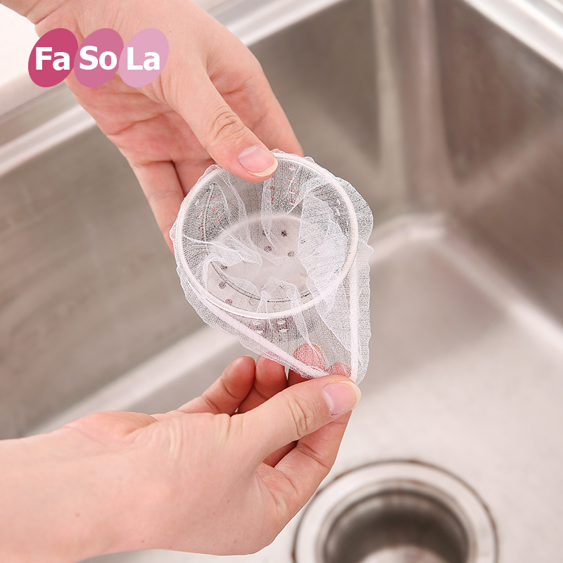 FaSoLa 日本厨房排水口过滤网防堵塞残渣隔水袋水槽垃圾袋下水道口过滤器35只