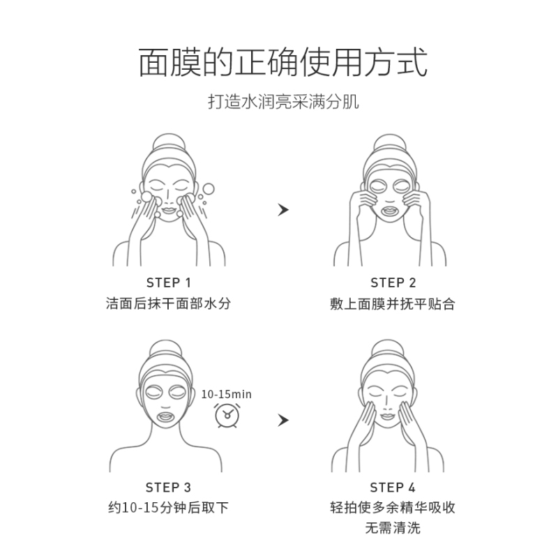 森田面膜女补水保湿嫩白淡斑净白祛斑淡化痘印学生清洁睡眠面膜8片