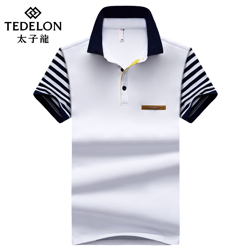 太子龙2018夏季新款Polo衫翻领短袖T恤男修身男士男装平铺