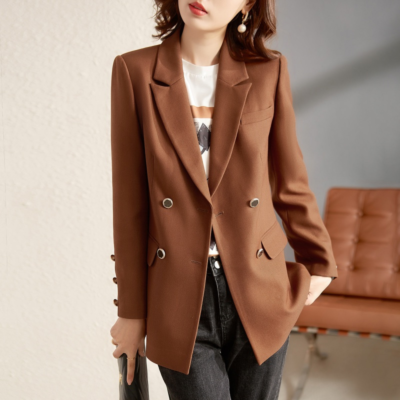 ounixue欧昵雪职场标配知性通勤翻驳领纯色外套时尚小西装女式西服