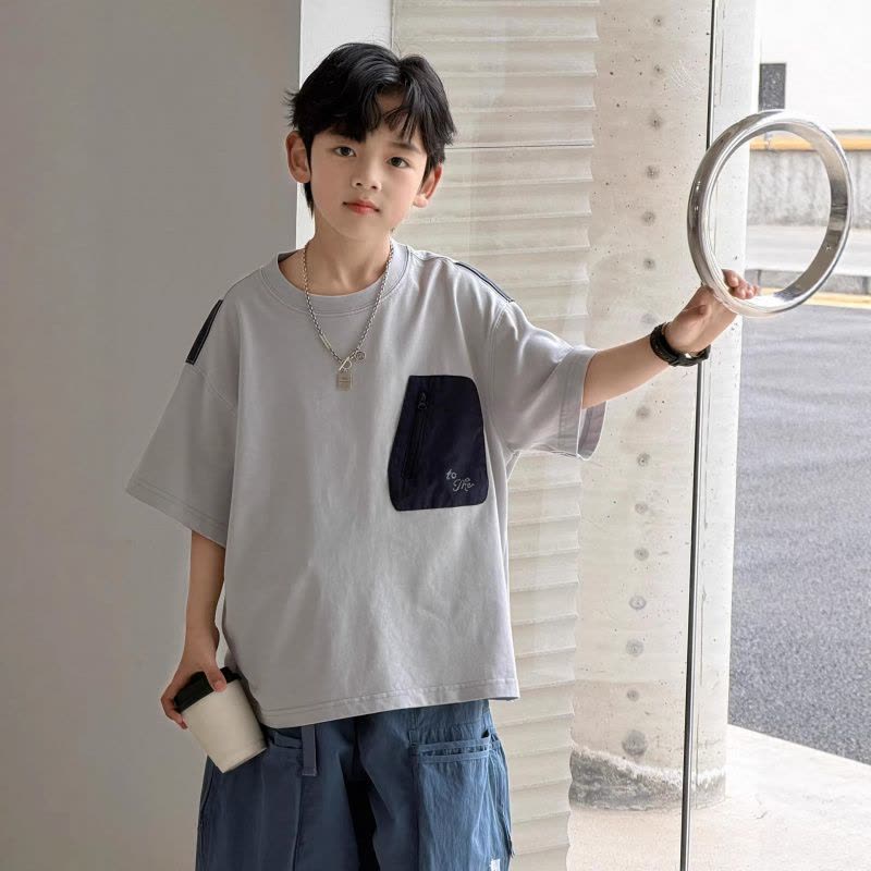 男童夏装短袖T恤2026年新款中大童夏款男孩夏季薄款上衣潮图片