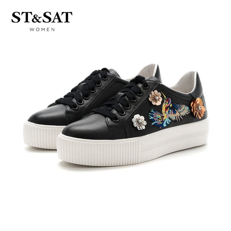 St&Sat/星期六单鞋女牛皮时尚小白鞋深口女单鞋SS71112150图片