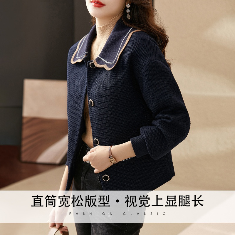 OUNIXUE欧昵雪 | 冬装洋气减龄毛呢外套女长袖不规则翻领宽松夹棉呢子厚大衣
