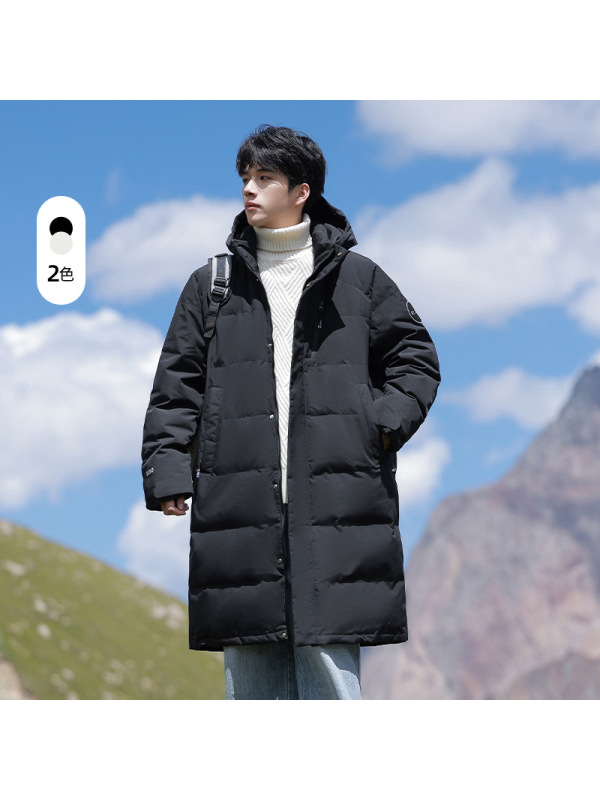 男女同款中长款羽绒服冬季新款保暖加厚情侣款潮面包服连帽男外套