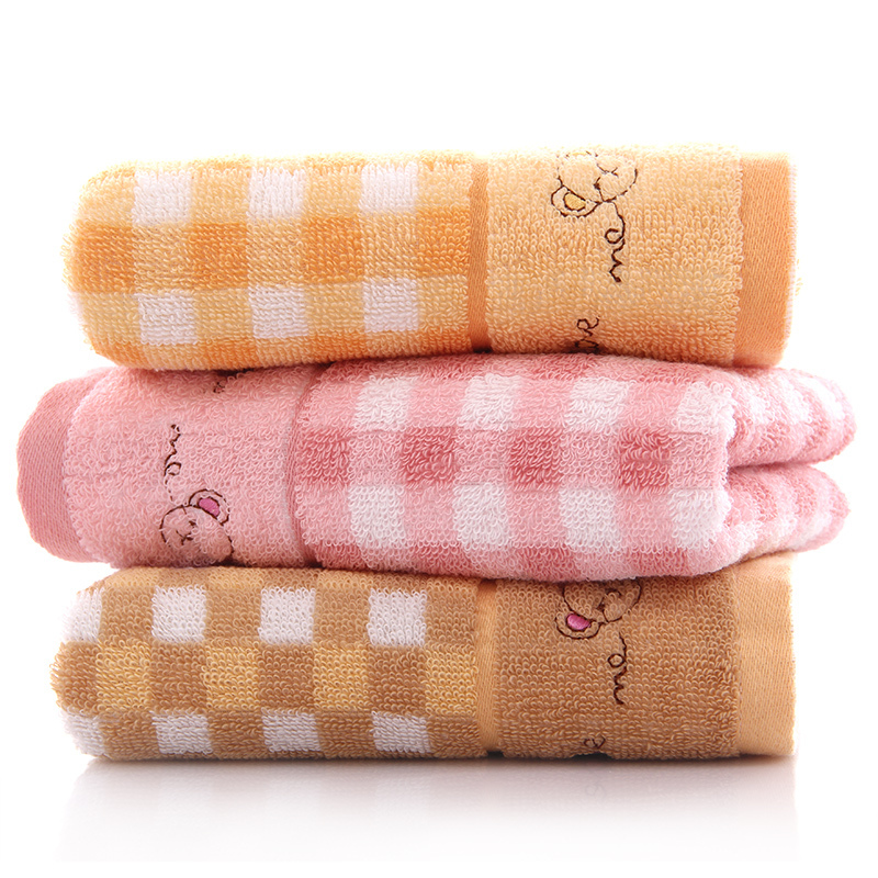 图强5条装纯棉洗脸小毛巾 长方形成人情侣儿童宝宝卡通全棉童巾
