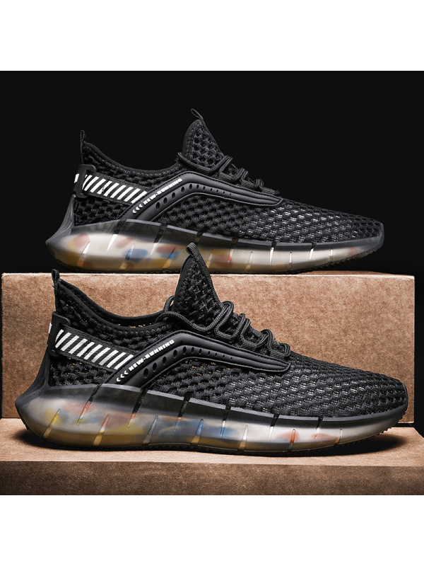 Ceba夏季休闲简约爆米花底椰子鞋2021网面透气男士跑步鞋休闲运动男鞋