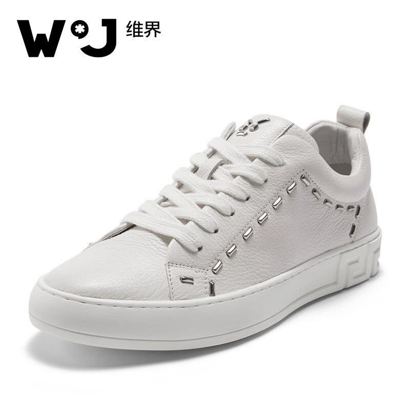 维界春秋新款时尚韩版板鞋个性青年休闲耐磨百搭小白鞋 白色 38图片