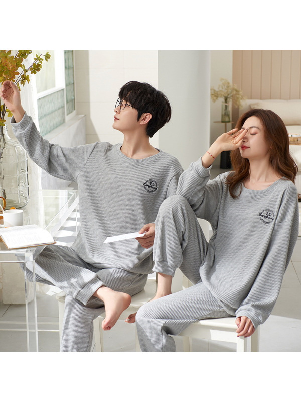 可外穿情侣睡衣女秋冬季棉质长袖韩版可爱卡通男士女士家居服套装