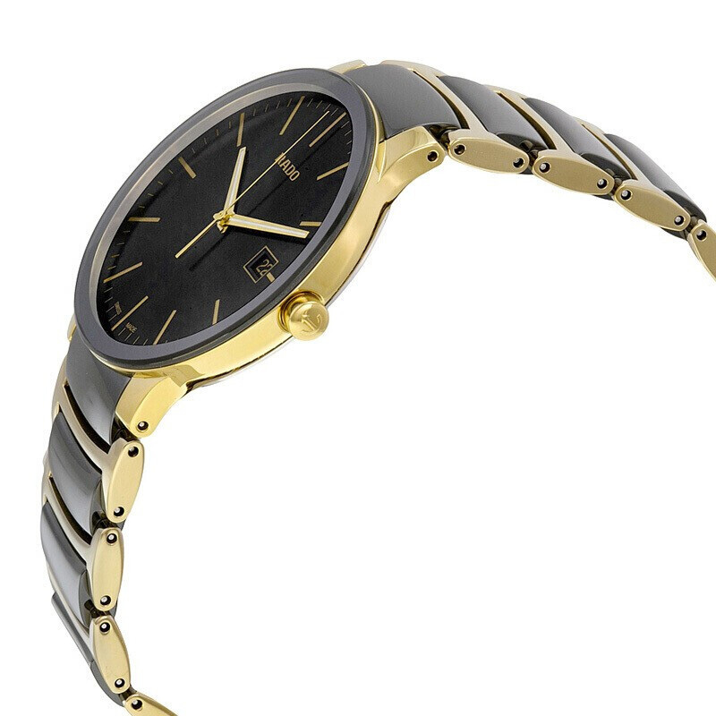 雷达rado瑞士手表晶萃系列时尚商务石英表男士腕表商务风范38mm黑盘间