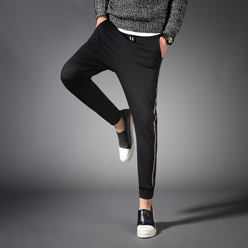 富贵鸟fuguiniao休闲裤男士弹力潮流小脚裤薄款哈伦裤裤子男18169fg