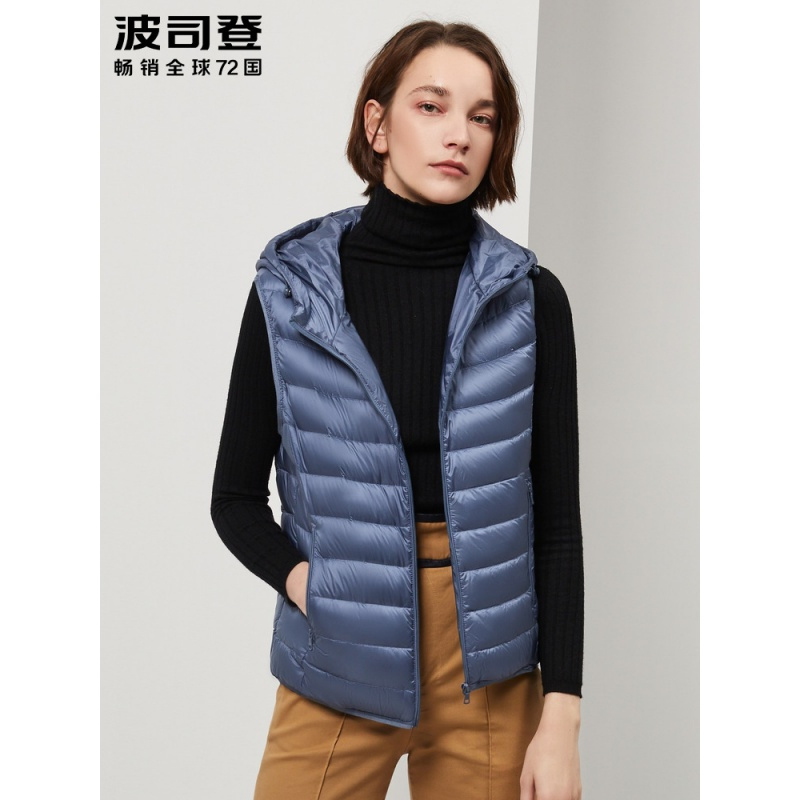 波司登羽绒马甲女短款春秋季轻薄外穿连帽女马夹外套