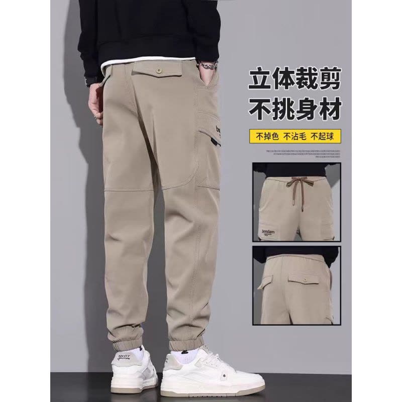 工装裤男春秋款新款修身潮牌宽松运动束脚裤子男士休闲裤秋季图片