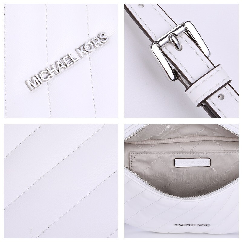 Michael Kors奢侈品奥莱款女包纯色简约胸包腰包35T0SP6M3L OPTIC WHITE