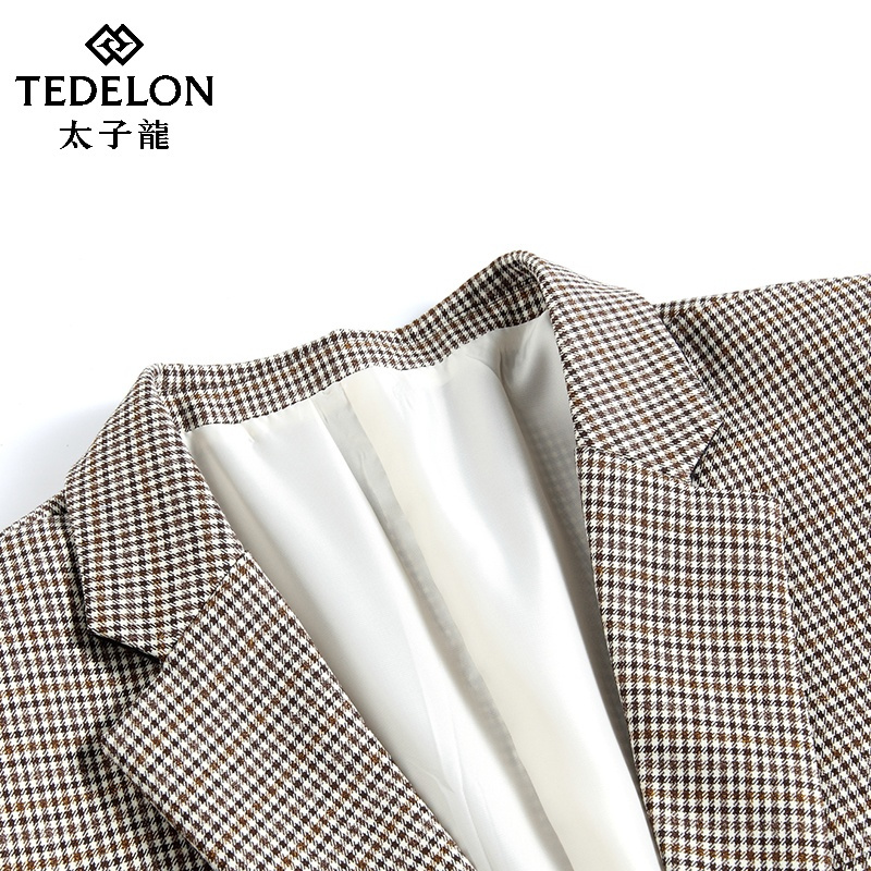 太子龙2018夏季男士商务休闲西装修身西服外套上衣男装