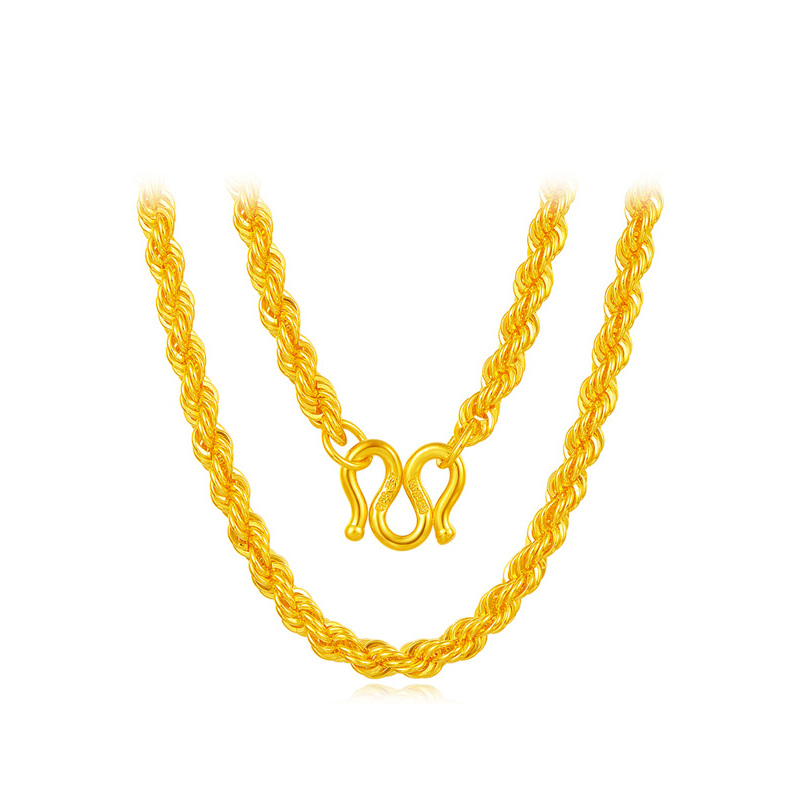 zhaoliang兆亮珠宝黄金项链男女款金项链足金999锁骨绳丝链纯金链子