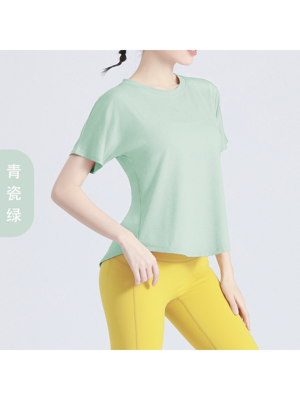 CeenBulled瑜伽服女夏季宽松T恤裸感透气休闲运动服健身晨跑步短袖速干上衣