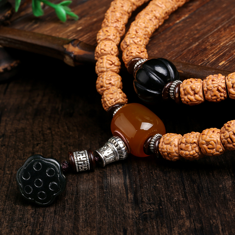 月印百川金刚菩提108颗手串男女款多圈手链青玉南瓜珠佛珠手串