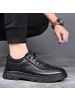 时尚休闲鞋男春季新款单鞋真皮羊毛加绒保暖低帮男士皮鞋