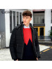 卡宾男装灰鸭绒保暖羽绒服冬季潮流修身抽绳连帽外套B