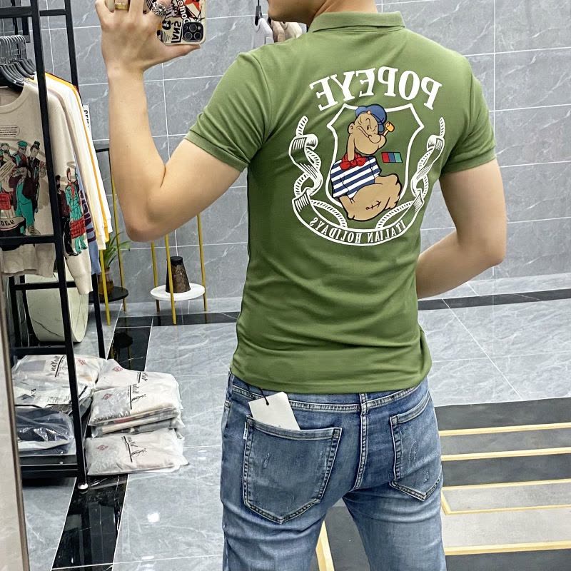 Ceen Bulled社会小伙polo衫男士潮流短袖T恤2022夏季新款时尚休闲翻领体恤男图片