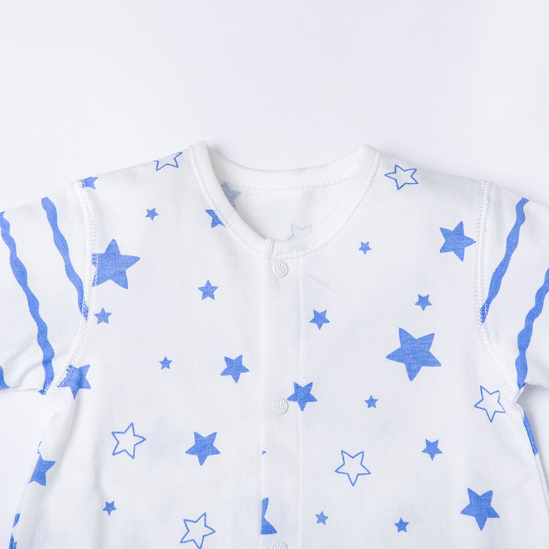 贝贝怡婴儿衣服夏季宝宝开档连体衣纯棉短袖哈衣2件装172L098