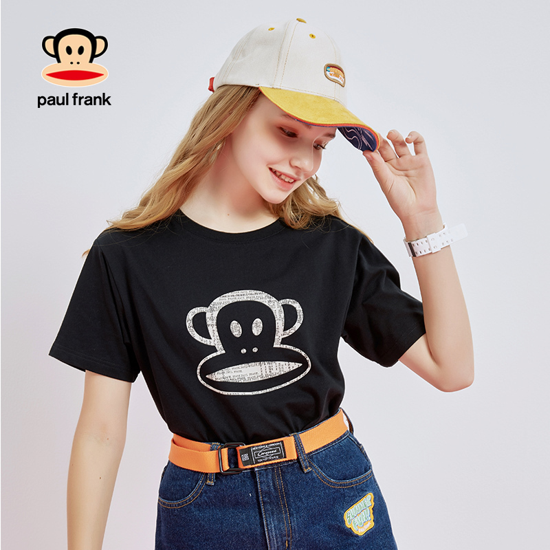 大嘴猴夏季新款短袖t恤女logo印花韩版潮情侣衫参数