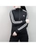 阿迪达斯女装秋冬运动休闲舒适透气立领夹克外套-S97427