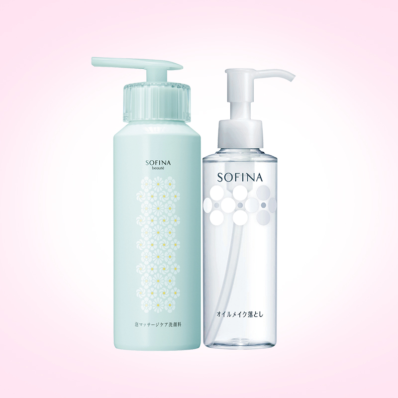 苏菲娜(Sofina)双重清洁套装 净透保湿卸妆油150ml+泡沫按摩润肤洁面乳170g 洁面卸妆保湿深层清洁