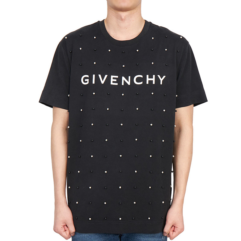 纪梵希givenchy男士棉质珠子装饰圆领短袖t恤bm716r3y9q