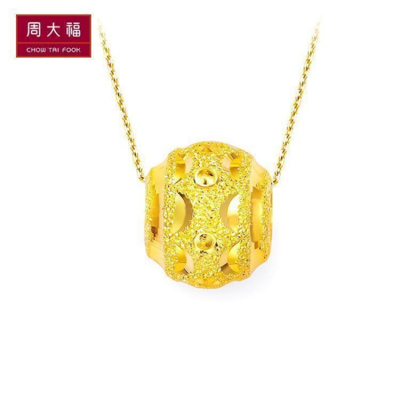 臻选周大福路路通转运珠足金黄金坠计价足金工费48元f155440